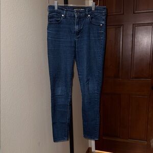Express Dark Blue Denim High Rise Ankle Leggings Jeans Women’s Size 6